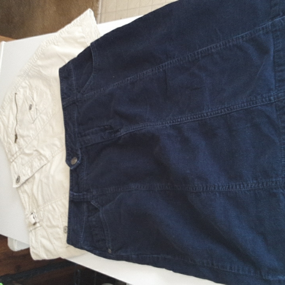 Lot of 2 Faded Glory Skirts Navy corduroy/khaki size 6